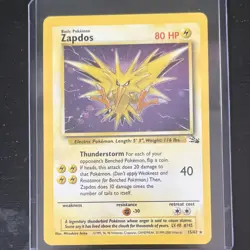 Pokemon Zapdos 15/62 Fossil Holo Rare 80 HP Thunderstorm Unlimited English - Image 1