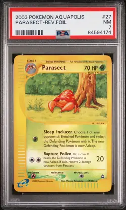 PSA 7 Parasect Reverse Holo #27 2003 Pokemon Aquapolis 84594174 - Image 1