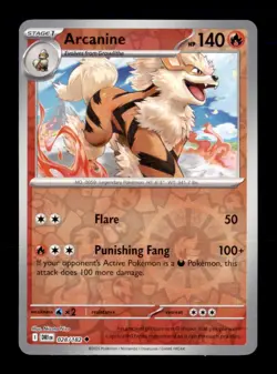 Arcanine 028/182 Uncommon Destined Rivals Pokemon Reverse Holo Near Mint - Image 1