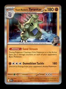 Team Rocket's Tyranitar 096/182 Rare Destined Rivals Pokemon Holo Near Mint - Image 1