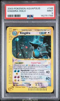 Kingdra Crystal Holo 148/147 PSA 9 Aquapolis Pokemon - Image 1