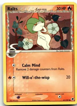 Ralts 61/101 Common Dragon Frontiers Pokemon Lightly Played - Image 1