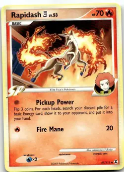 Rapidash E4 47/111 Uncommon Rising Rivals Pokemon Near Mint - Image 1