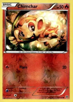 Chimchar 15/135 Common Plasma Storm Pokemon Lightly Played Reverse Holo - Image 1