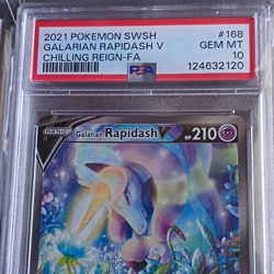 Pokemon TCG Galarian Rapidash V Chilling Reign Full Art Holo PSA 10 #168 - Image 1