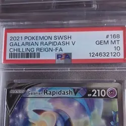 Pokemon TCG Galarian Rapidash V Chilling Reign Full Art Holo PSA 10 #168 - Image 3