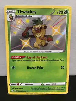 Thwackey SV005/SV122 Shiny Holo Rare Pokemon Shining Fates - Image 1