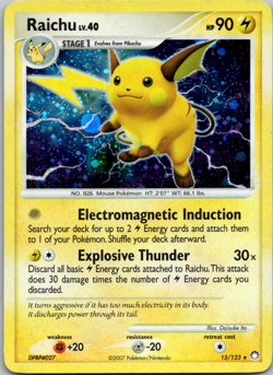 Raichu 15/123 - Holo Rare Pokemon Mysterious Treasures - Image 1