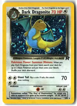 2000 Dark Dragonite 5/82 Unlimited Holo Rare Vintage WOTC Team Rocket Pokemon LP - Image 1