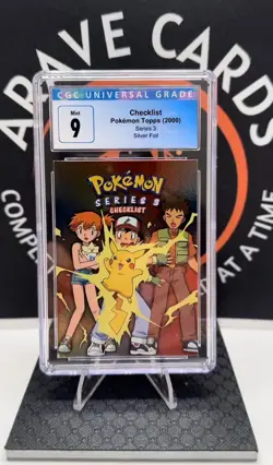 2000 Topps Pokemon TV Series 3 Checklist Silver Foil CGC 9 - Image 1
