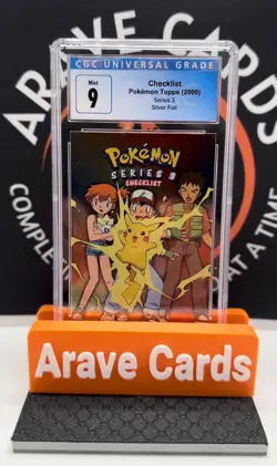 2000 Topps Pokemon TV Series 3 Checklist Silver Foil CGC 9 - Image 2