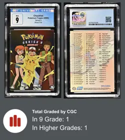 2000 Topps Pokemon TV Series 3 Checklist Silver Foil CGC 9 - Image 4