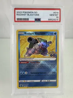 Pokemon Go 2022 Radiant Blastoise #018 PSA 10 - Image 1