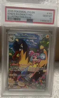 2025 POKEMON JTG EN IONO'S KILOWATTREL ILLUSTRATION RARE PSA GEM MT 10 - Image 1