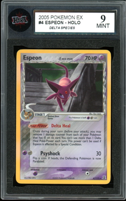 2005 Pokemon EX Delta Species #4 Espeon Holo KSA 9 Mint - Image 1