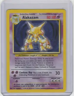 Pokemon TCG Base Set #001/102 Alakazam Holo Foil LP - Image 1