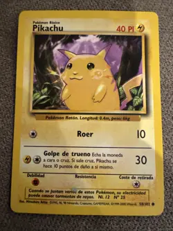 Pokemon TCG 1999-2000 SPANISH Pikachu 58/102 Yellow Cheeks Base Set WOTC - Image 1