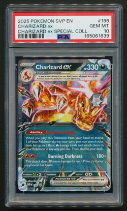 Charizard ex SVP 196 Black Star Promo Holo Pokemon 2025 S&V PSA 10 GEM MINT - Image 1