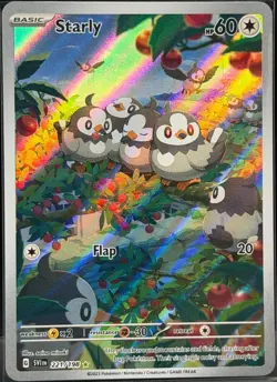2023 Pokemon Scarlet & Violet Base Starly #221/198 Illustration Rare IR - Image 1