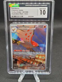 Pokemon TCG Talonflame 091/088 Illustration Rare Perfect Order - CGC 10 GEM MINT - Image 1