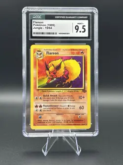 CGC 9.5 Mint+ Flareon 19/64 Jungle Non Holo Pokemon Card - Image 1
