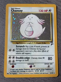 Pokemon TCG Chansey 003/130 Base Set Holo Rare SWIRL 2000 - Great Condition! - Image 5