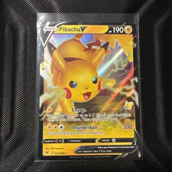 Pikachu V 043/185 Pikachu Stamp Deck Variant Vivid Voltage Pokemon TCG Full Art - Image 1