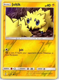 Joltik 61/236 Common Unified Minds Pokemon Reverse Holo Lightly Played - Image 1