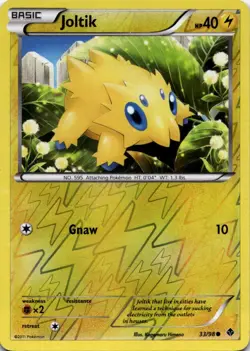 Joltik 33/98 Common Emerging Powers Pokemon Reverse Holo Moderately Played - Image 1