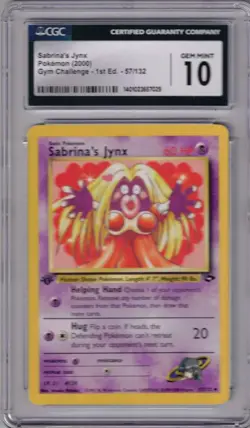 2000 POKEMON GYM CHALLENGE 57/132 SABRINA'S JYNX 1ST EDITION CGC 10 GEM MINT - Image 1