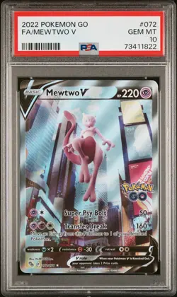 Mewtwo V 072 Go Pokemon PSA 10 - Image 1