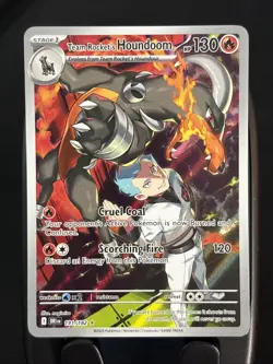 Pokemon TCG Team Rockets Houndoom Illustration Rare Card 191/182 Destined Rivals - Image 1