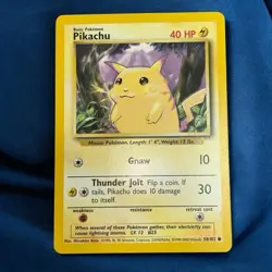 Pokemon European 4th Print Base Set Pikachu 58/102 Yellow Cheeks NM WOTC - Image 1