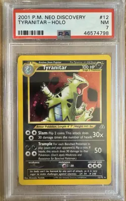 Tyranitar-Holo Pokemon Neo Discovery 12/75 PSA 7 - Image 1