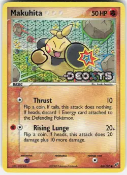Makuhita 65/107 Common Deoxys Pokemon Reverse Holo Lightly Played - Image 1
