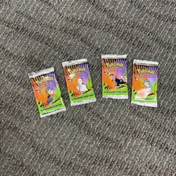 EMPTY WRAPPER ONLY Pokemon Gym Challenge Booster Pack Wrap Art Only Lot Of 4 - Image 1