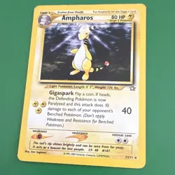 Pokemon TCG Ampharos 1/111 Neo Genesis Unlimited Holo Rare - Image 1