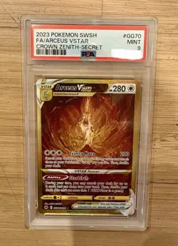 Arceus VSTAR GG70/70 Crown Zenith Gold Secret Rare Full Art PSA 9 MINT Pokemon - Image 1