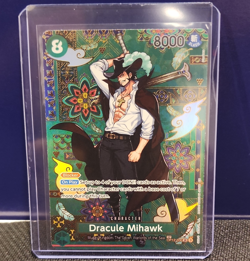 Bandai One Piece Card Game Dracule Mihawk OP12-030 SR SP Foil ENG 8C 8000 - Image 1