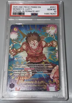 One Piece CCG Custom PSA10 Monkey D. Luffy EB02-061 SP Alt Art Foil PRB02 EN - Image 2