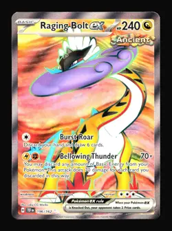 Raging Bolt ex SV05: Temporal Forces #196/162 Ultra Rare Pokemon Card T3-361 - Image 1