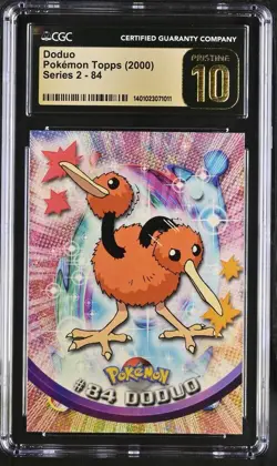 2000 Topps Pokemon TV Animation Series 2 Doduo #84 CGC 10 PRISTINE - Image 1