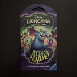 1 Disney Lorcana: Attack Of The Vine! Sleeved Booster Pack (12 Cards) IN HAND - Image 1