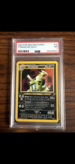 Pokemon TCG Tyranitar Neo Discovery Holo Card 12/75 PSA 7 MINT (NEW CERT)🔥 - Image 1