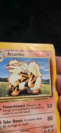 Pokemon Card Base Set Arcanine 23/102 Uncommon 1999-2000 4th Print UK Exclusive - Image 3