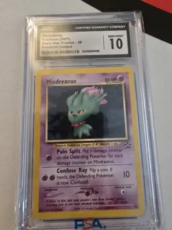 2001 Pokemon League Misdreavus Black Star Promo 39 CGC 10 GEM MINT - Image 1