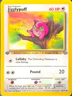 Pokemon Jigglypuff Jungle 1st Edition PSA 9 54/64 1999 Pokemon TCG Card - Image 2