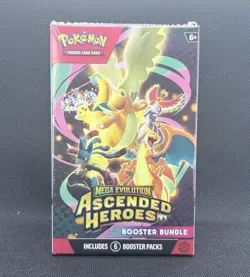Pokemon TCG Mega Evolution Ascended Heroes Booster Bundle Box 6 Packs 60 Cards - Image 1