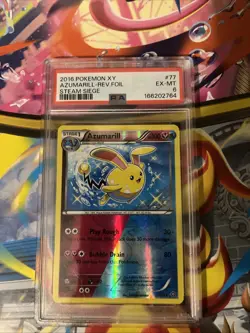 Pokemon TCG Shiny Azumarill 77/114 XY Steam Siege Reverse Holo Card 2016 Psa6 - Image 1