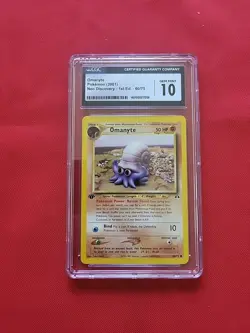 GEM MINT Pokemon: Omanyte 1st Edition #60/75 Neo Discovery 2001 - CGC 10 - B41 - Image 1